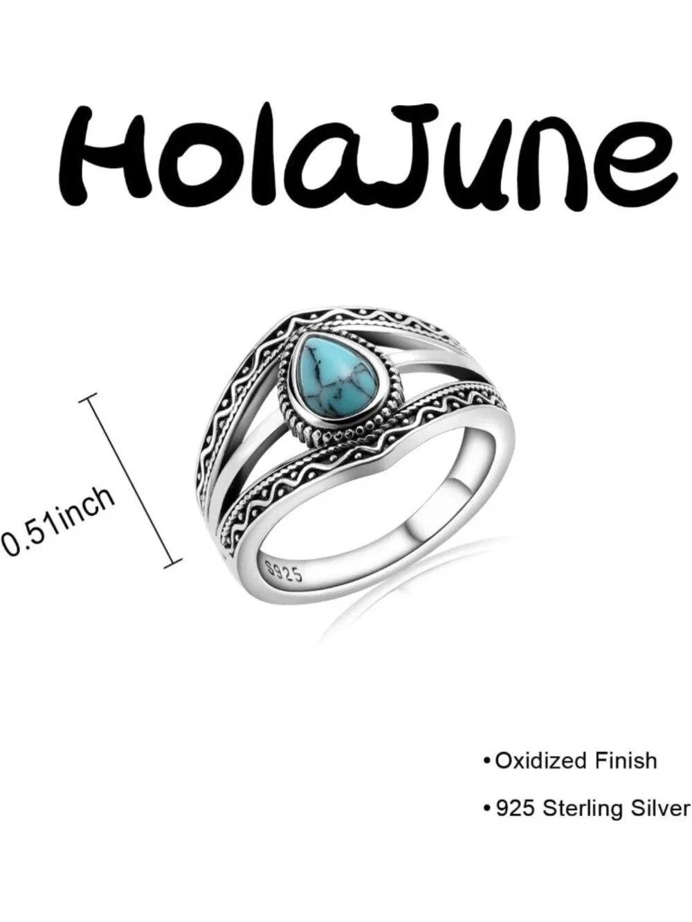 Boho Turquoise Statement Ring for Women | Sterling Silver Western Jewelry Gift